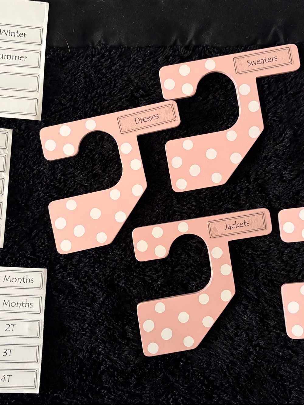 Pink Polka Dot Closet Hanger Dividers - Set of 4